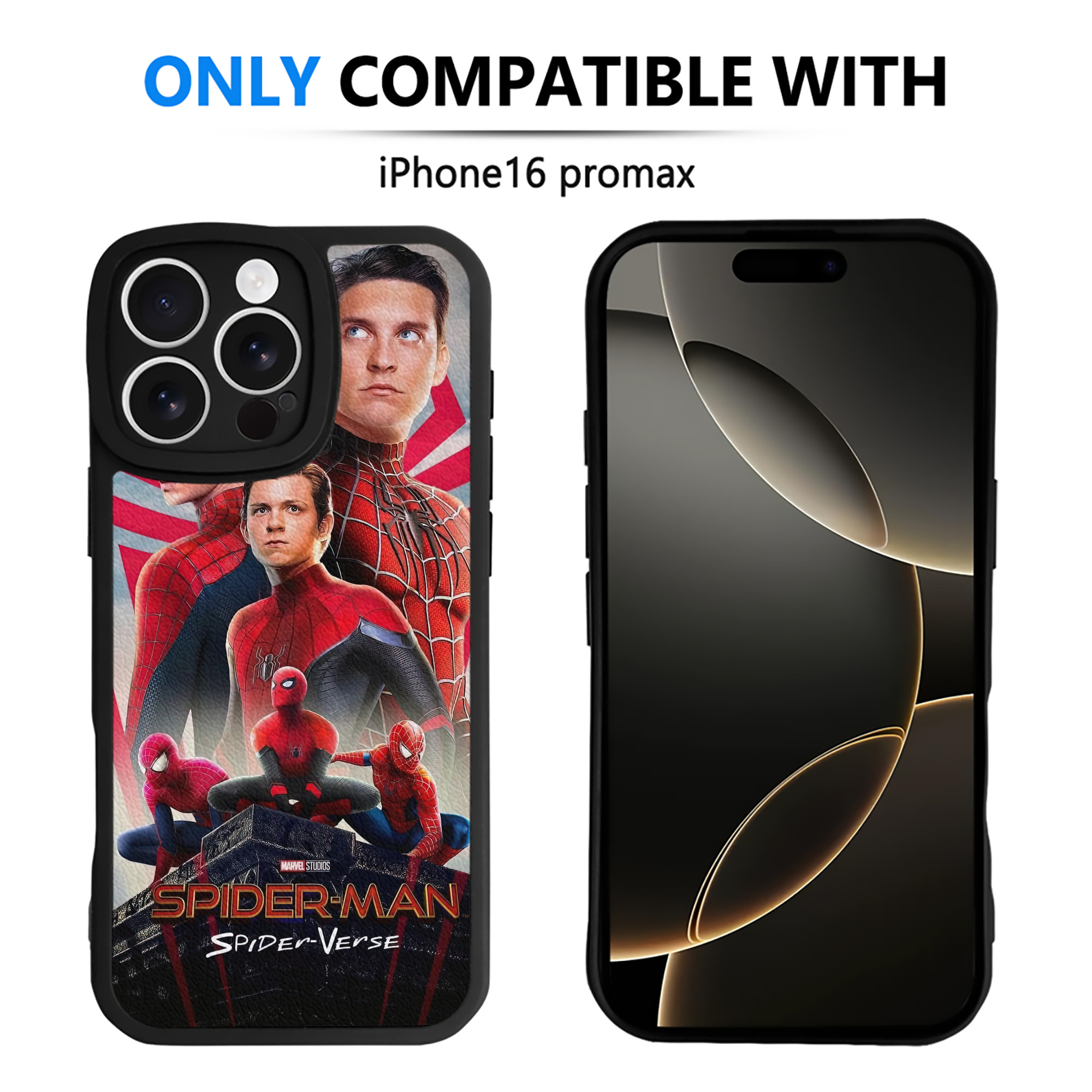 （画像用） Spider Man スパイダーマン 【iPhone 16シリーズ対応】シリコンスマホケース（レザー調） 材質：シリコン